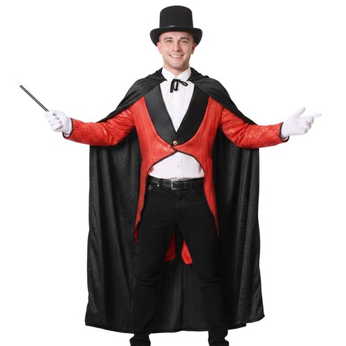 Costume mago paillettes rosso - costume,